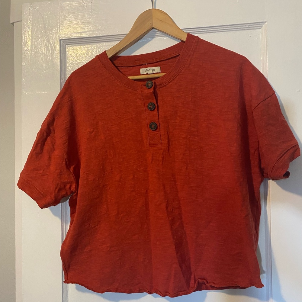 Madewell Scarlet Button-Up Top